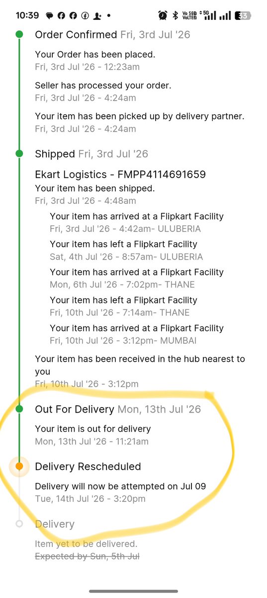 GunjanK65099145's tweet photo. Despite multiple complaints, there has been no proper update from Flipkart.This is extremely frustrating and unacceptable.
Customers deserve clear communication and timely resolution, not repeated delays and false delivery updates.@flipkartsupport @Flipkart https://t.co/wQv595RqZK