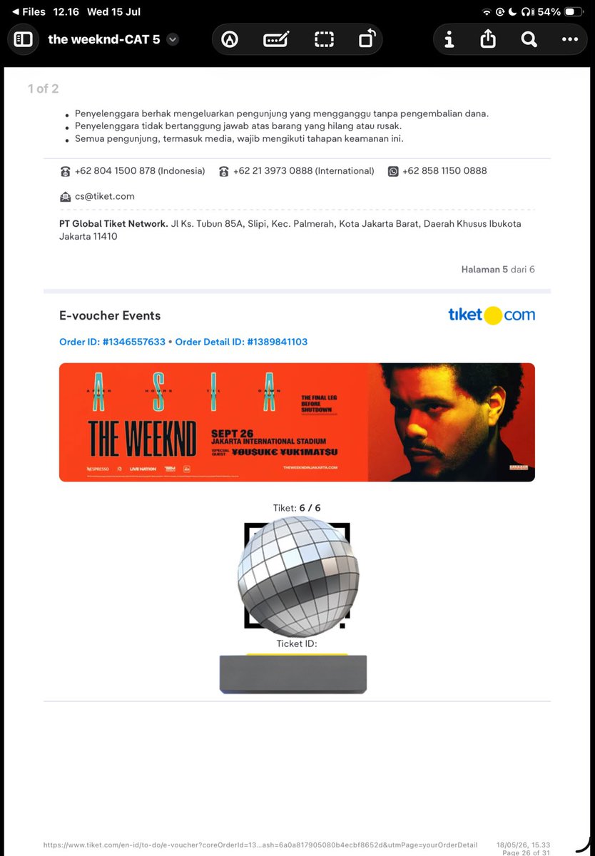 Ellover17's tweet photo. WTS / JUAL TIKET THE WEEKND AFTER HOURS TIL DAWN TOUR IN JAKARTA

CAT 5 DAY 1 
💰 1.750.000 1tix
jastip by bloomydreamtix
✅ diurus sampe tiket fisik
✅ TRUSTED, NO SCAM. all proof avail
✅ Bisa tukeran IG Atau Jaminan KTP boleh https://t.co/sYW8fRcZV8