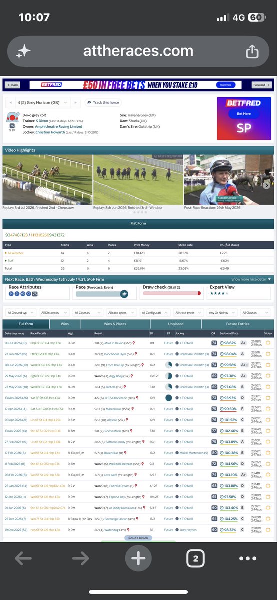 TutuDataAnalyst's tweet photo. Tutu Data Analyst: Wednesday Selections! 📈
1️⃣ Grey Horizon (GB)
📍 Bath | ⏰ 14:31 | No. 4
2️⃣ Mister Moet (IRE)
📍 Lingfield | ⏰ 19:50 | No.1
3️⃣ Coast (GB)
📍 Bath | ⏰15:31| No.6
Good luck to everyone! 🚀
#HorseRacing #DataAnalysis #TutuDataAnalyst #RacingTips #BettingStrategy https://t.co/86eT0HRzsI