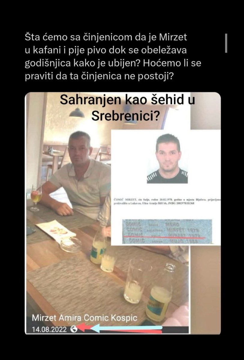 celobz's tweet photo. То што Мирзет пије „Сарајевско“ у кафани више од 30 година од када је мученички погубљен само свjедочи квалитет пива - „диже из мртвих“! https://t.co/X1XWFuekfX