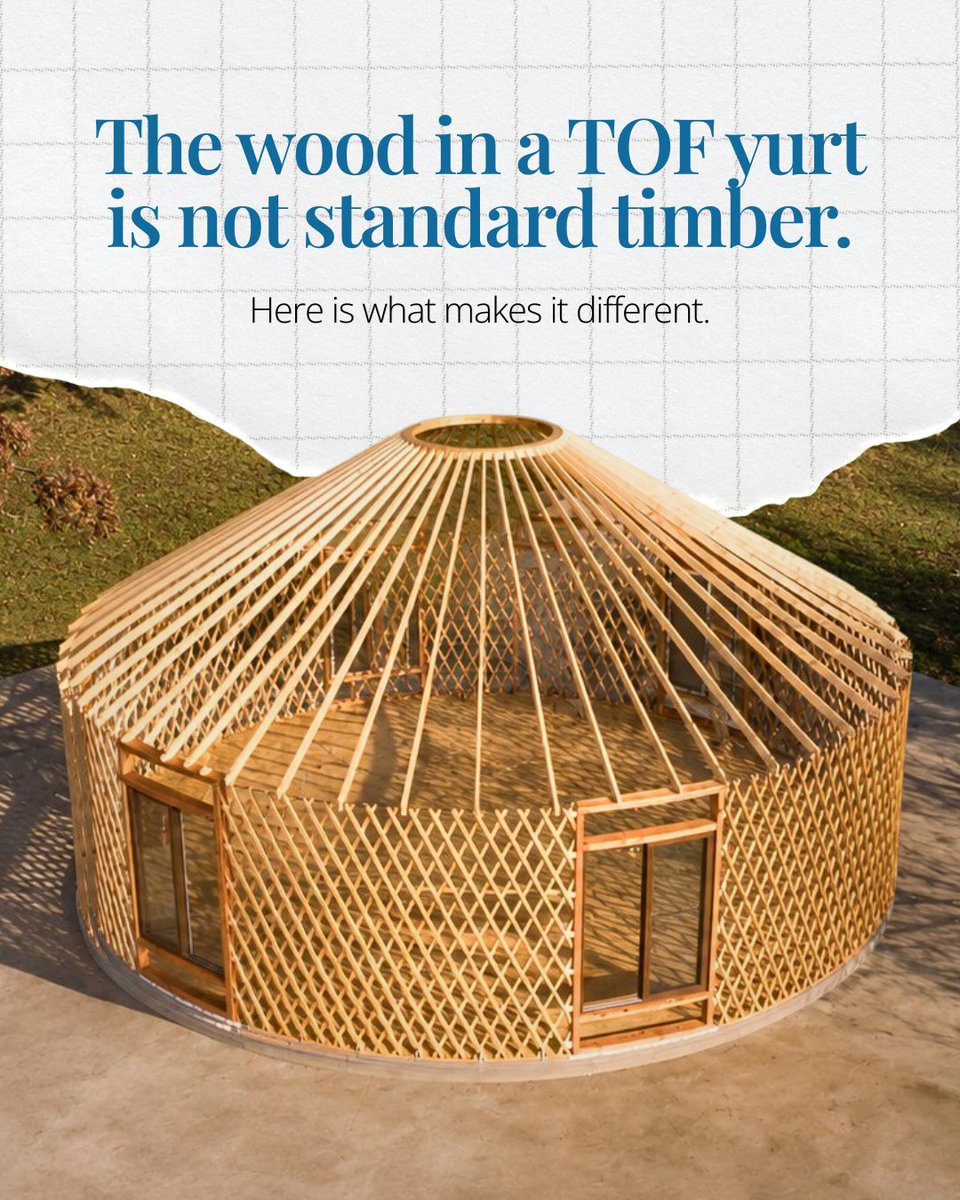theoutfactory's tweet photo. Certified Canadian SPF and Douglas Fir. 
Termiguard for termites and fungus. 
Plantag oil from Germany. 
Bono Natural Oil on all frames. 

The factory handles it so you never have to.

#yurtwood #canadianwood #termiguard #theoutfactory #unthink https://t.co/FpvXOL8Z0A