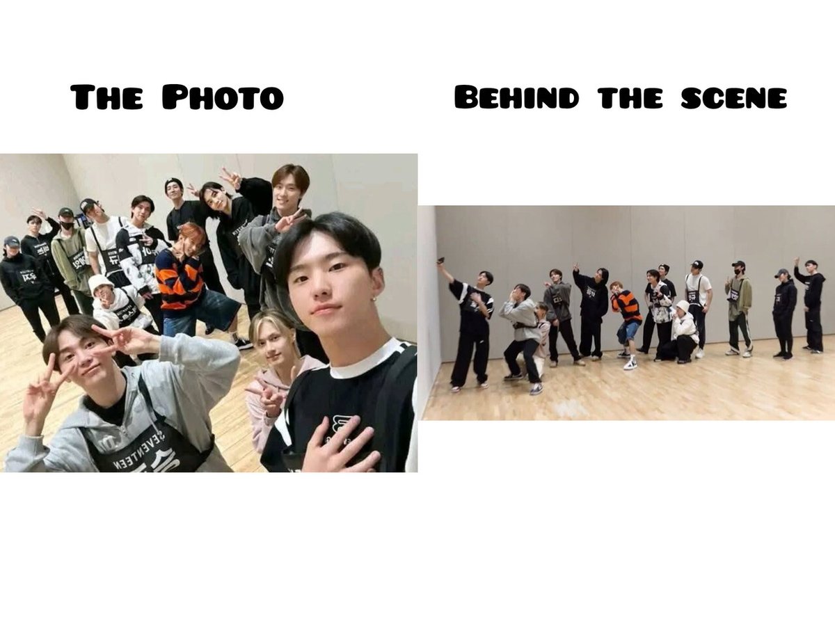 caratstalk's tweet photo. [17s] Carat, ayo kita coba bikin "The Photo vs Behind the Scene" versi SEVENTEEN! 😆

Sender first yaww~~~ https://t.co/hFAmzbeT0E