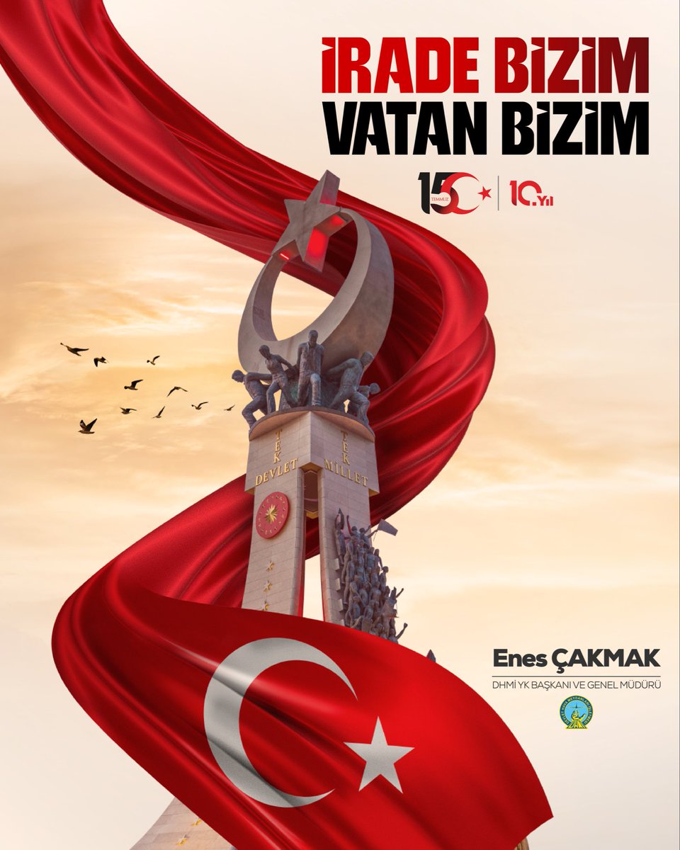 ecakmakdhmi's tweet photo. İrade Bizim, Zafer Bizim; İstiklal Bizim, İstikbal Bizim! 🇹🇷
 
15 Temmuz 2016 gecesi, iradesine, demokrasisine, bağımsızlığına ve istikbaline sahip çıkan aziz milletimiz; Sayın Cumhurbaşkanımız Recep Tayyip Erdoğan’ın liderliğinde FETÖ’nün hain darbe girişimini bertaraf ederek tarihe altın harflerle yazılan büyük bir demokrasi zaferine imza atmıştır.
 
Bu destansı mücadelenin 10. yıl dönümünde; vatanı, bayrağı ve millî iradeyi canı pahasına müdafaa eden aziz şehitlerimizi rahmet ve minnetle anıyor, gazilerimize ve tüm kahramanlarımıza şükranlarımı sunuyorum.

O gece havalimanlarımızı ve Türk hava sahasını vatanın geçilmez kaleleri hâline getiren, görev ve sorumluluk bilinciyle millî iradenin yanında dimdik duran DHMİ ailesinin cesur ve fedakâr mensuplarına gönülden teşekkür ediyorum.