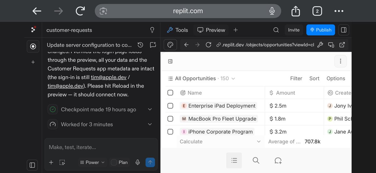 Giorgisandadze's tweet photo. We managed to integrate a lightweight version of @twentycrm into a @Replit container as part of an in-house development project. The code was revised and optimized with Codex 5.6 Sol in under one hour.

#Codex #Replit #SelfHosted #CRM #InHouseDevelopment #twentycrm https://t.co/nUMYIZGh8H