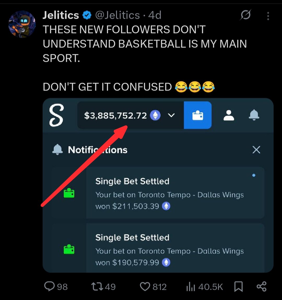 Toks_barbie's tweet photo. This is why you should stay the fuck away from gambling 🥹 https://t.co/PffKCGhRi9