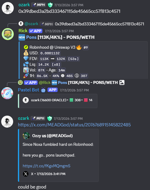 PastelAlpha's tweet photo. Another day, another 100x

$PONS 113K > 13M (117x)

s/o the o great @ohzarke

You sidelined or sized in? https://t.co/RTXTwddnPc
