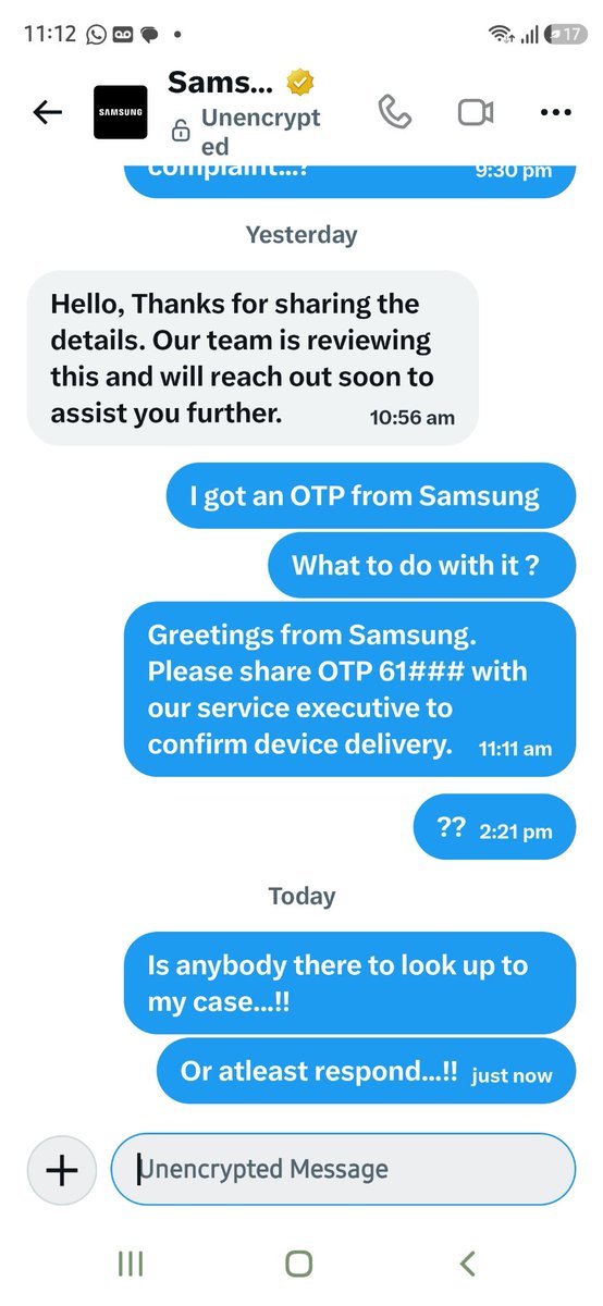 PrashantKapri2's tweet photo. @SamsungIndia How and by doing what can I expect a reply to my messages. Had already mentioned my problem over here and its been really disappointing that I opted for your Flagship phone and your recommended accessory. https://t.co/Fdd1VvtCvs