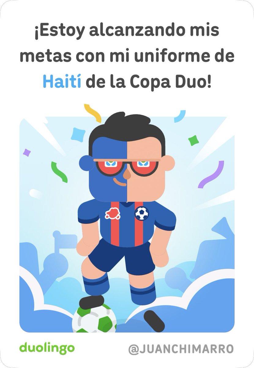 juanchimarro's tweet photo. ¡Conseguí un disfraz de Haití en Duolingo! - https://t.co/8wi9TFgmNi https://t.co/sDIbGkpfK0