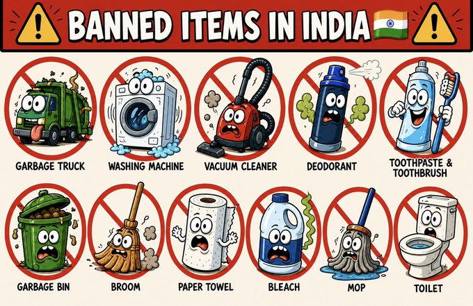 republicofpoo's tweet photo. NEVER EVER USE THESE ITEMS IN INDIA, BECAUSE YOU MIGHT GET INTO SERIOUS TROUBLE SAAAAAAAAAAR https://t.co/CUU9dgmyGJ