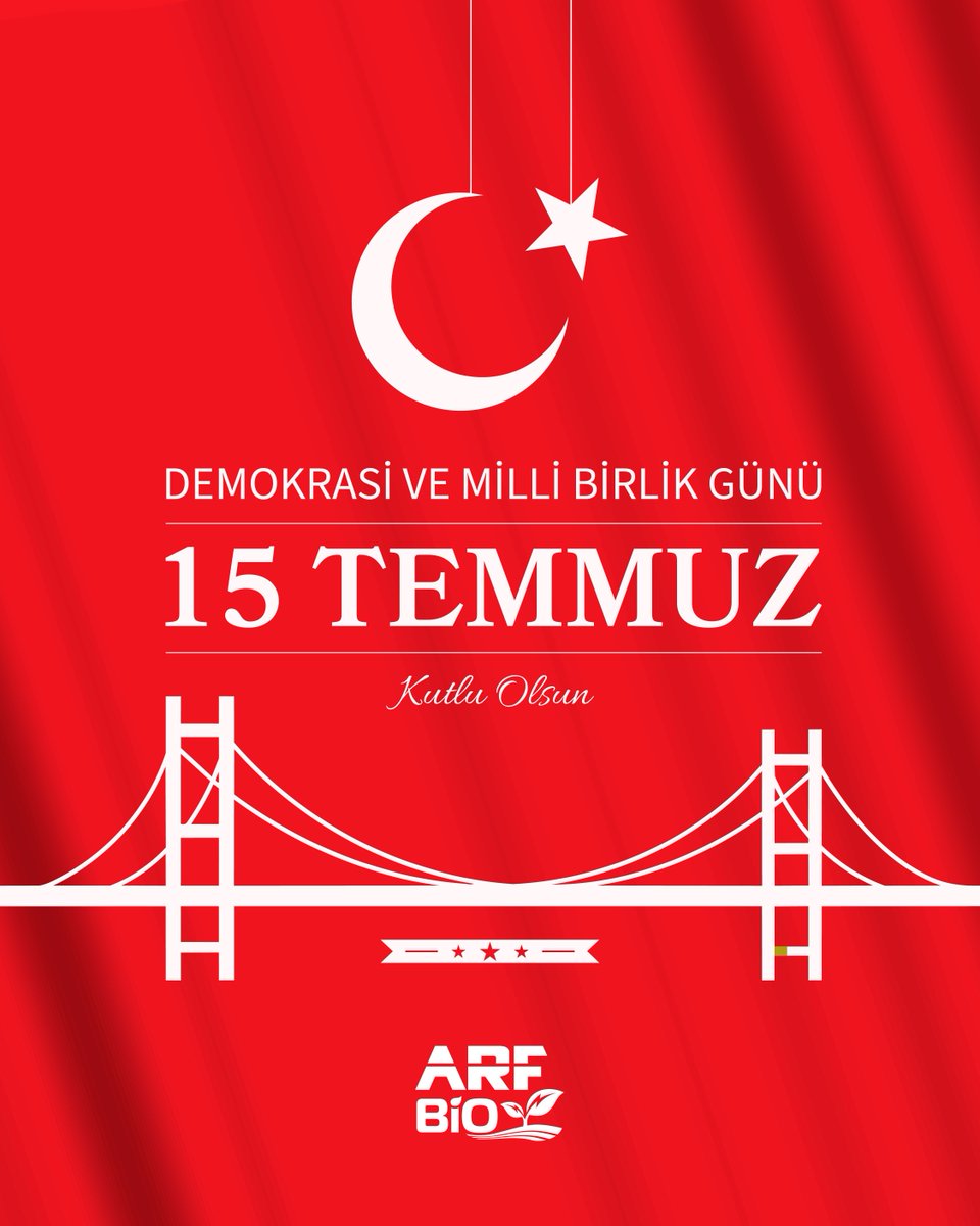 arf_bio's tweet photo. 15 Temmuz Demokrasi ve Millî Birlik Günü kutlu olsun.

#Arfbio #15Temmuz https://t.co/61lEqrep4X