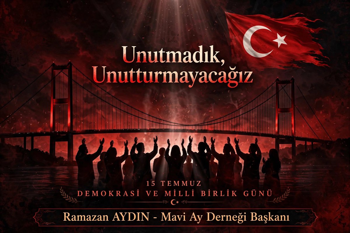 Raydin33's tweet photo. 15 Temmuz Demokrasi ve Milli Birlik Günü’müz Kutlu Olsun." https://t.co/eaTrIYLQoP