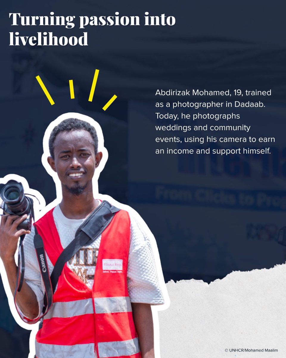 UNHCR_Kenya's tweet photo. From designing through sound to documenting community life through photography, Charles Chol Matiop and Abdirizak Mohamed are using creative skills to communicate, connect and create opportunities. https://t.co/QKxEEUYt4b