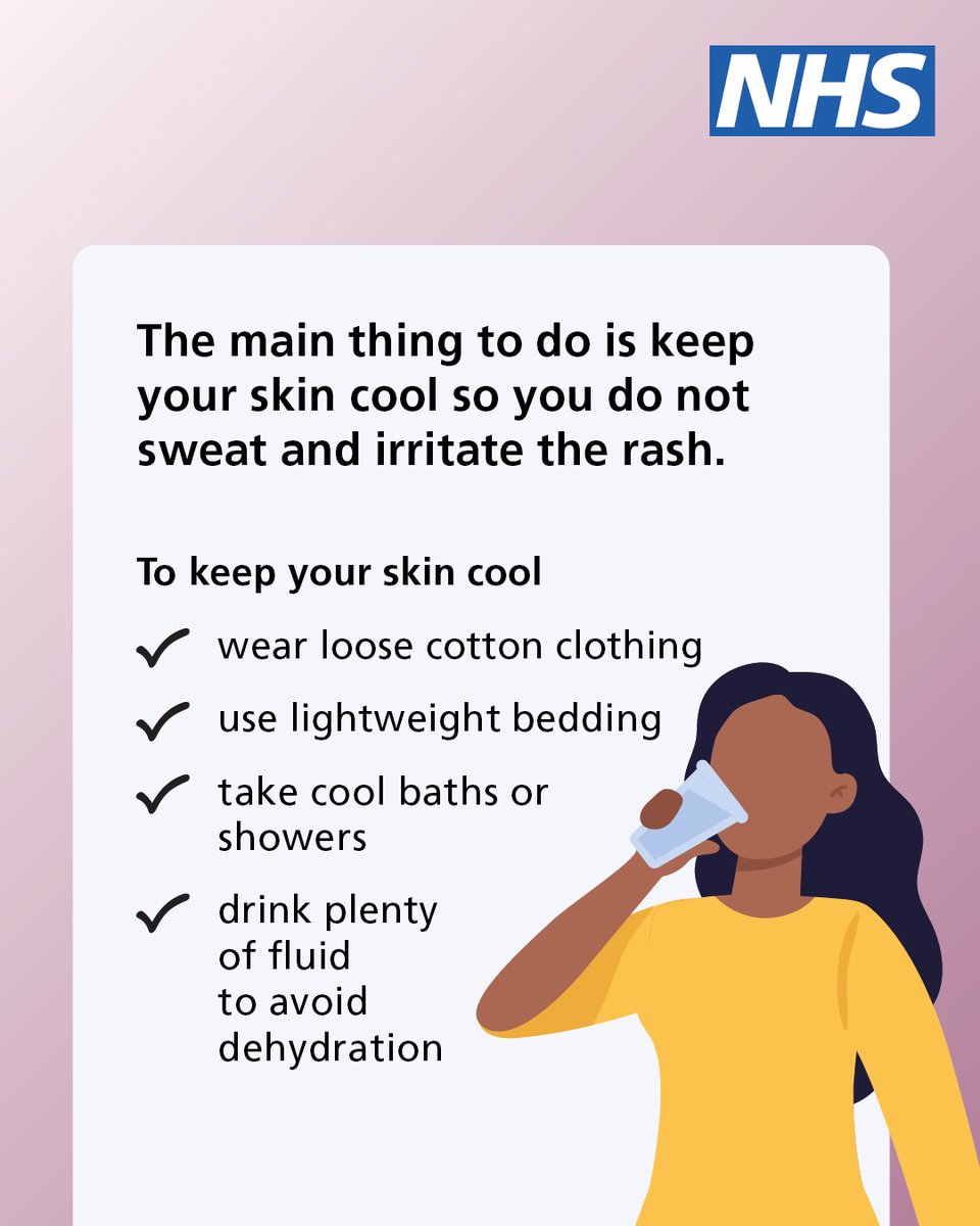 NHSuk's tweet photo. Heat rash is common during hot weather.

It is uncomfortable, but usually harmless. It tends to get better on its own after a few days.

Here are some tips to help you check if you have heat rash – and advice on how to treat it ⬇️