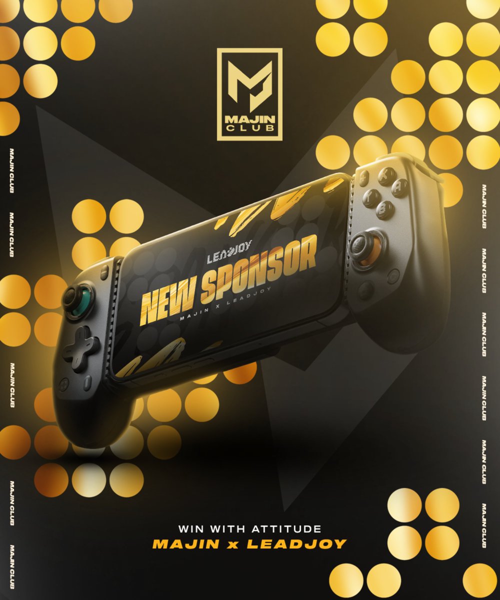 Majin_club's tweet photo. MAJIN x LEADJOY

We are proud to announce our new sponsorship with @leadjoy_global 👏

From now on, they will be our main controller sponsor and we'll be working very closely with them 🎮

Excited for what's ahead and thank you Leadjoy for your trust and support! 💛

#WinWithAttitude | @LEADJOYJP