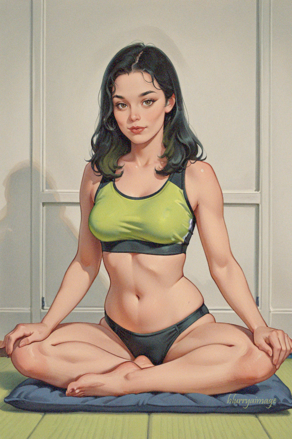 blurryaimage's tweet photo. #workoutoutfit #aigirl #aiartwork #aibeauty #digitalart #pinup #yoga https://t.co/tbpsQQuX80