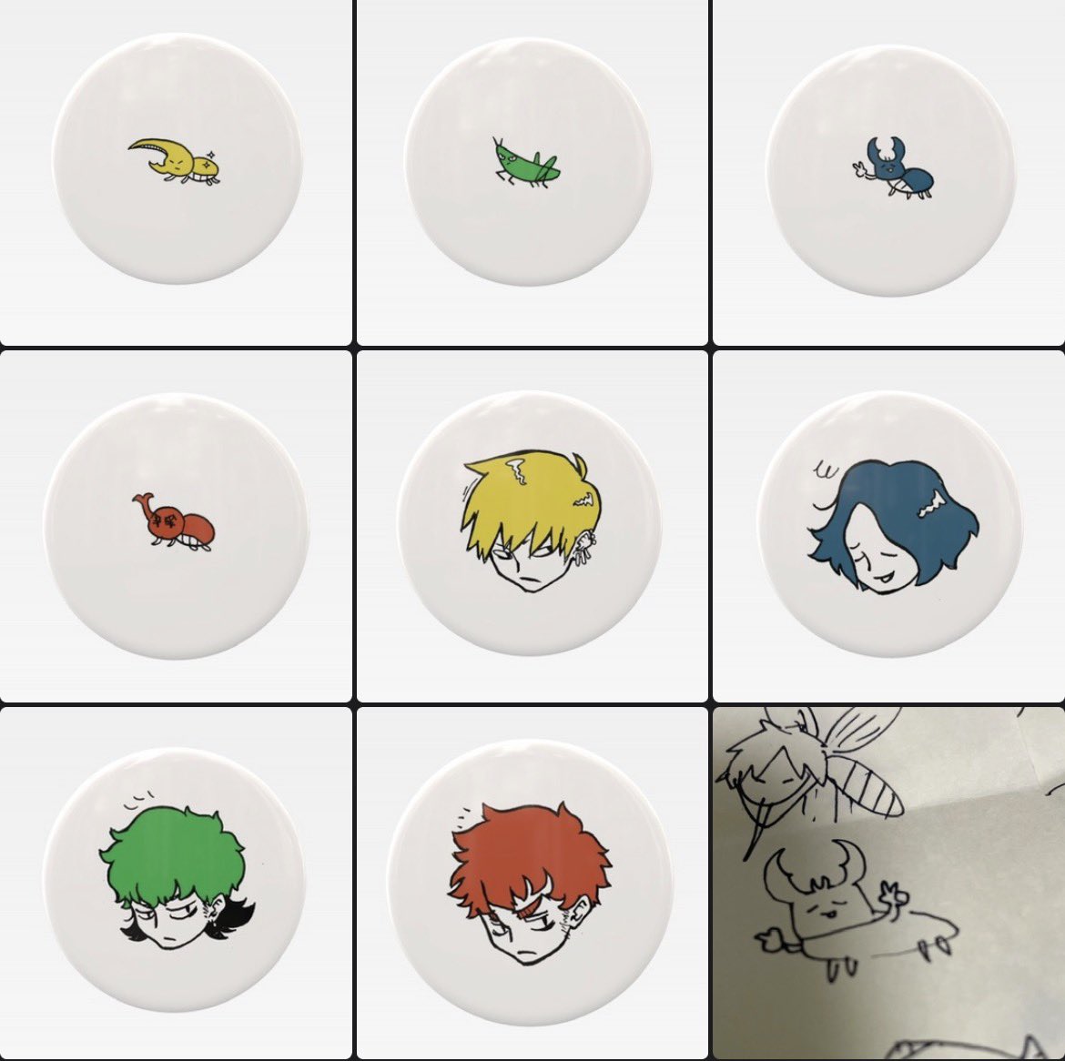 guchi006's tweet photo. 久々の手書き缶バッヂ🐛 https://t.co/YL3624RzDw