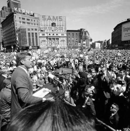 Judyth's tweet photo. People have forgotten how popular John F. Kennedy was. He was too popular for his enemies to impeach, so they turned to a different option. I am a witness as to who hated him and who had the means, motive and opportunity. 
photos:  New Orleans, May 1962, Rochester, NY, West Berlin, June 1963, Detroit, ~1961.