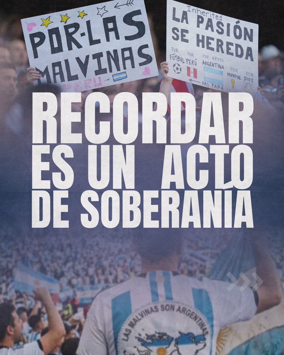 cgtoficialra's tweet photo. 🇦🇷 RECORDAR ES UN ACTO DE SOBERANÍA  

A raíz de la Carta Abierta de la Confederación Nacional de Combatientes de Malvinas de la República Argentina, reafirmamos nuestro compromiso con la memoria colectiva, la defensa de la soberanía y la identidad nacional.  

Compartimos y hacemos propias las palabras de quienes defendieron, con honor y patriotismo, nuestro suelo y nuestra bandera: "Los argentinos no somos una multitud reunida únicamente por una camiseta. Somos el resultado de una historia, de una educación, de una cultura y del sacrificio de generaciones que levantaron esta Nación con trabajo, sangre y esperanza. La identidad nacional no se suspende durante noventa minutos; vive en cada símbolo, en cada recuerdo y en cada expresión legítima de amor a la Patria". 

Dentro y fuera de la cancha, las Malvinas fueron, son y serán Argentinas.