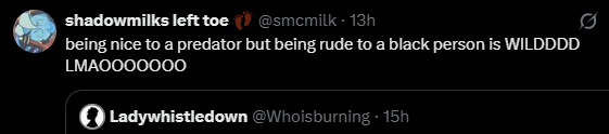 Whoisburning's tweet photo. I'm a BLACK moroccan so YES if a black person is saying bullshit I won't be NICE PERIOD 
+ this wasn't me being nice to milkweed. he's ACTIVELY trying to take the google doc down for a privacy violation and he KEPT spamming my email https://t.co/IWQXc1KWTS