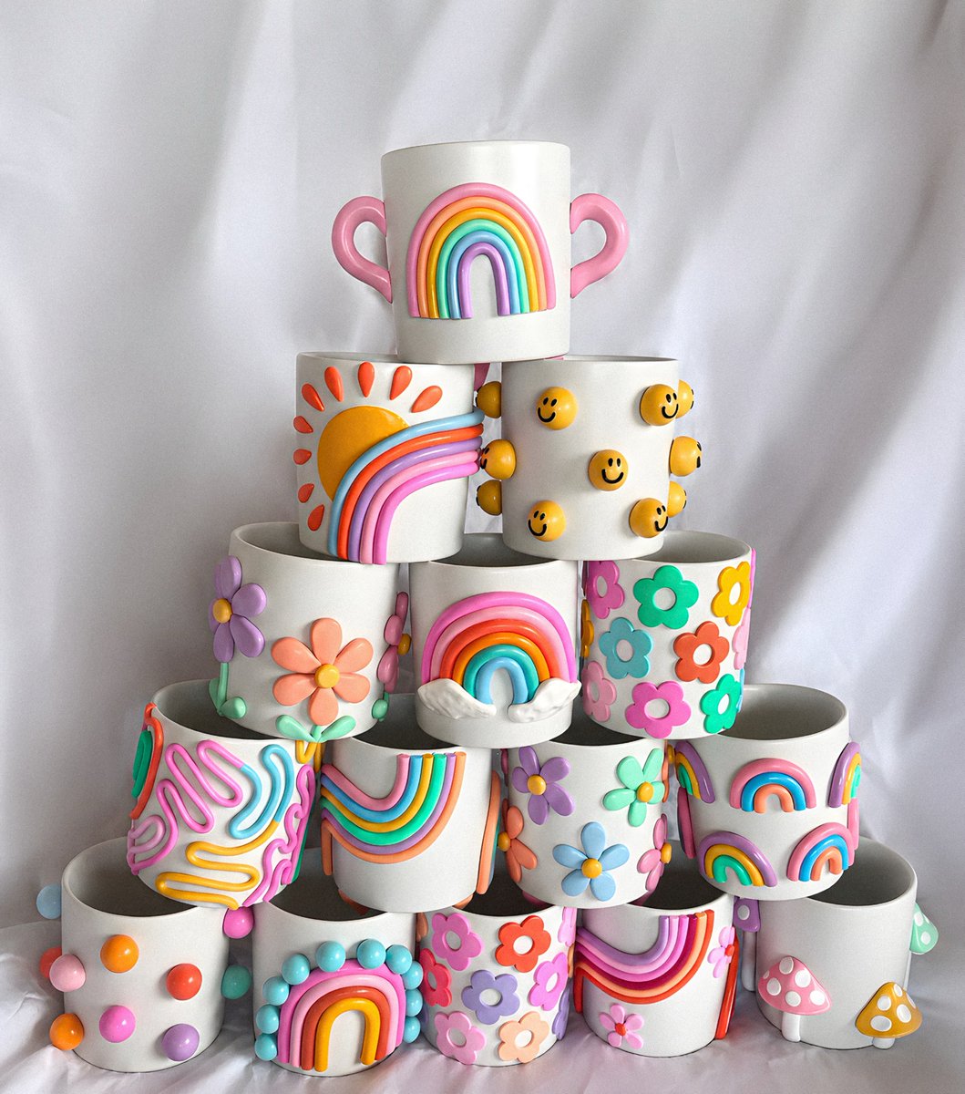 gardenofcolours's tweet photo. pastel mugs 🌈🩷 https://t.co/9BzTxZthgg