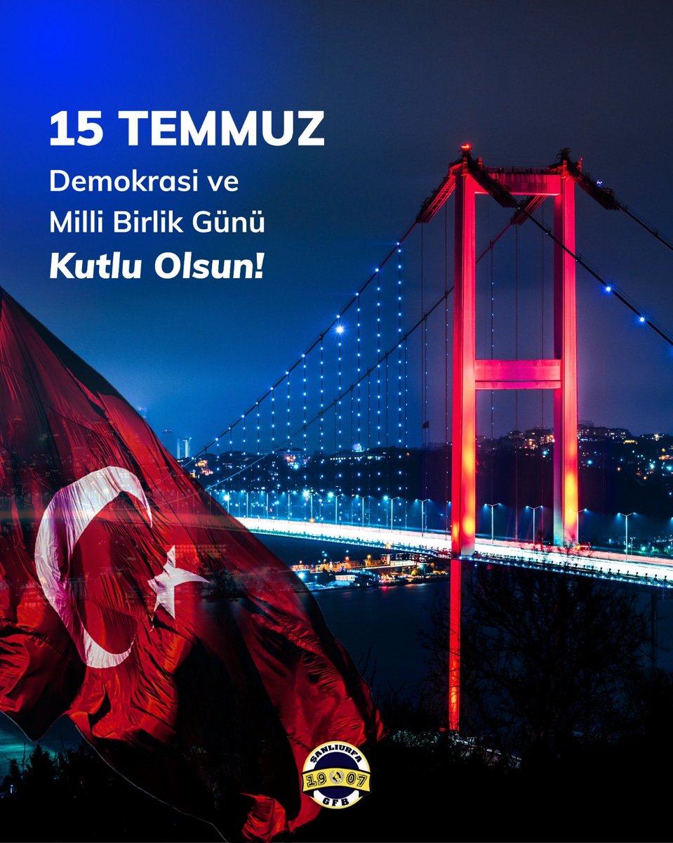 URFAGFB's tweet photo. 🇹🇷15 Temmuz Demokrasi ve Milli Birlik Günü

Demokrasimiz hedef alınarak, milli birliğimizi bozmak isteyenlerin hain darbe girişiminin yerle yeksan olduğu bu kara günde, vatanımız için canını ortaya koyan şehitlerimizi rahmetle anıyor;
gazilerimize minnetlerimizi sunuyoruz. https://t.co/ls8d4pjJpE