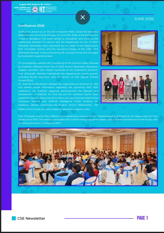 cse_iitism's tweet photo. The June 2026 edition of BYTE STREAM is here!
From achievements to events & student stories - dive into the highlights that capture the vibrant spirit of our CSE Department.
#ByteStream #CSEDiaries #CampusVibes #TechTales #StudentSpotlight #Newsletter https://t.co/ctju9235yA