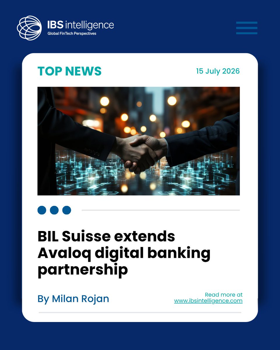 IBSIntelligence's tweet photo. 🚀📰 Top News of the Day!🌎💰
Banque Internationale à Luxembourg (BIL) (Suisse) SA (BIL Suisse) has renewed its long-standing partnership with banking technology provider @Avaloq, extending a collaboration that has supported the bank’s digital transformation and operational modernisation for more than a decade.

👉Read more: https://t.co/4foma7q1ua

#Avaloq #BanqueInternationale #FinTech #Luxembourg #AI #FinTechpartnership #digitaltransformation #data #BankingTechnology #IBSintelligence #FinTechNews