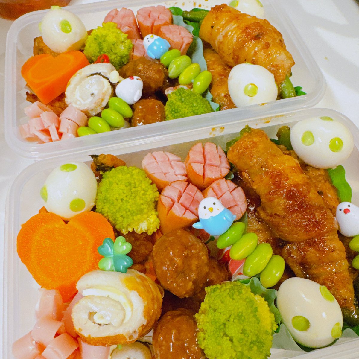 MARIA19694585's tweet photo. 毎日の現場弁当🍱
ひろきのついでにまつひらのも
作ってるので2人分✌️
もっとこう映えるように
作ってあげたいんだけど
なんせ朝、眠いのです(  ¯꒳​¯ )ᐝ
いつかムトュ～ⷨキャラ弁やります。
@hrkpokekara 
@neko_R_AZKT 
@whatupjap https://t.co/xKVTntIX6u