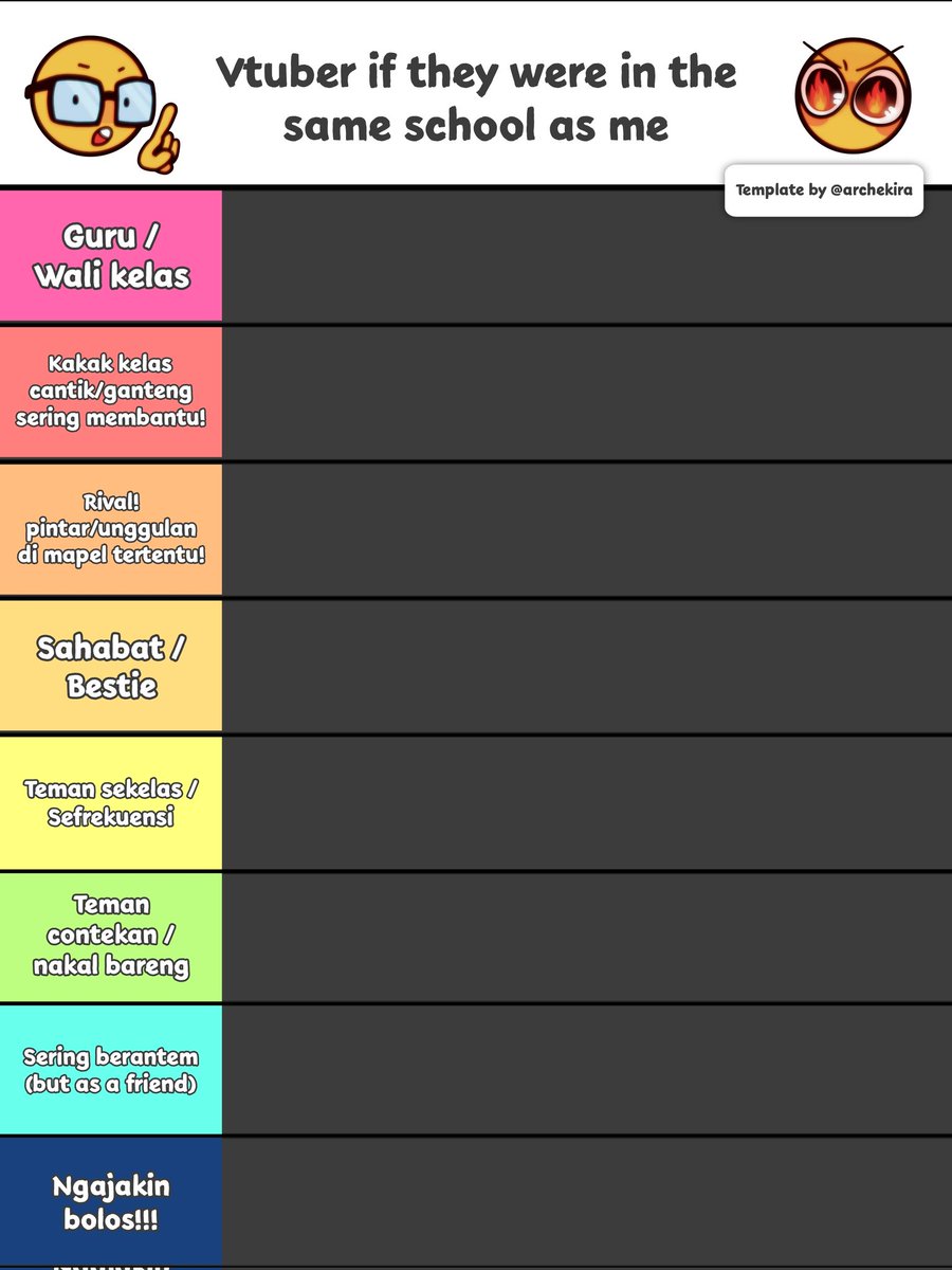 lilyanagraces's tweet photo. THX to @ArcheKira buat templatenya 🥰

Jadi sabtu nanti LILY bakal buat konten tier list buat temen" vtuber dan sekalian kenalan hehehe.

Modelnya didrop aja yawww, nanti LILY coba tontonin livenya dulu sebelum hari sabtu buat sekalian kasin impression LILY ke kalian 🥰🥰🥰 https://t.co/rdCq27tVI8