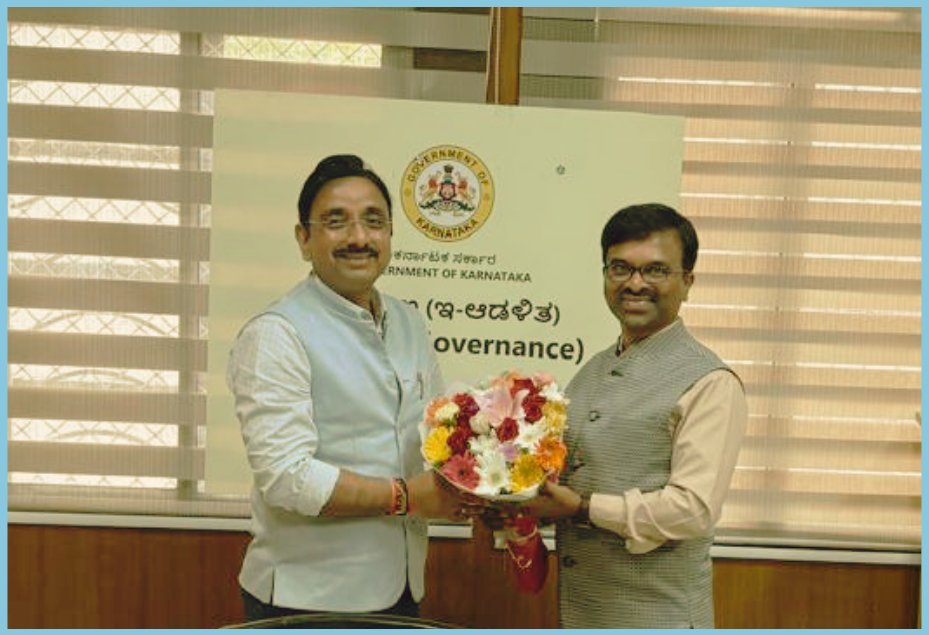 STPIBengaluru's tweet photo. Shri Mahadesha V, Director, STPI Bengaluru, met Shri Pankaj Kumar Pandey, IAS, Principal Secretary to the Government, DP &amp; AR (e-Gov), GoK, to discuss collaboration to advance e-Gov initiatives and strengthen cybersecurity for future-ready digital governance across the state. https://t.co/bwwW8Dvu0x