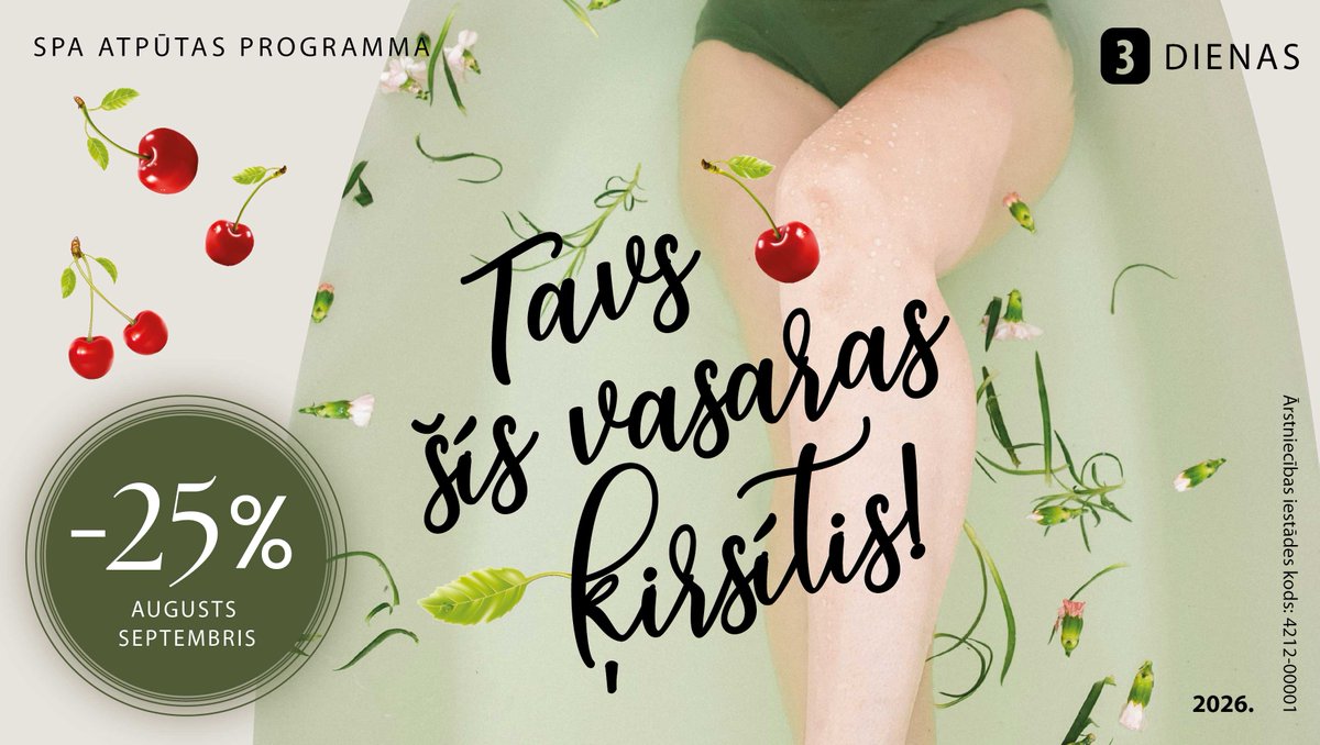 RehLigatne's tweet photo. 🌞AUGUSTA UN SEPTEMBRA AKCIJAS!  

Parūpējies par savu veselību un izvēlies kādu no īpaši izdevīgajām rehabilitācijas un atpūtas programmām!  

Atrodi savu vasaras favorītu 👇
https://t.co/MPKBwkTXOt 

📞Pieteikšanās: +371 26431450

Ārstniecības iestādes kods: 4212-00001 https://t.co/uoeTq8Woyt