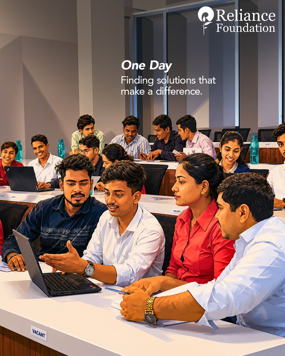 ril_foundation's tweet photo. Every "One Day" begins with "Day One."

Behind every skilled professional, innovator and changemaker is a moment they chose to start.

This #WorldYouthSkillsDay, we celebrate the courage to begin learning and the determination to keep growing, one skill, one step and one opportunity at a time.

#RelianceFoundation #YouthSkills #SkillDevelopment