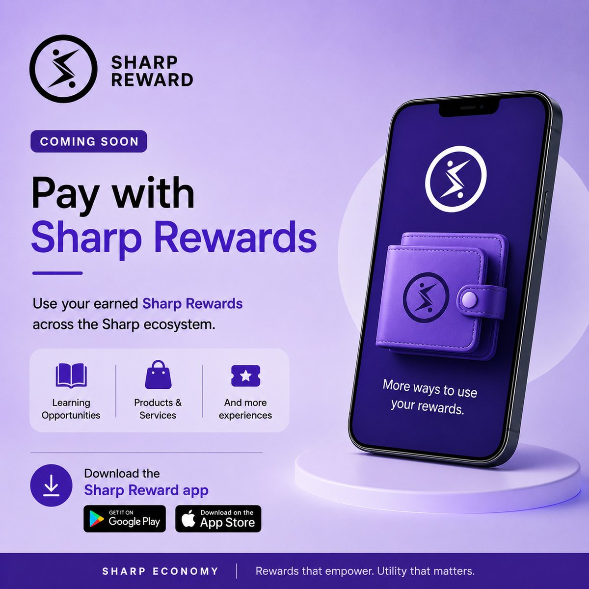 SharpEconomy's tweet photo. 🚀 Coming Soon

Pay with Sharp Rewards is arriving in the Sharp Reward app.

Soon, your earned Sharp Rewards can be used across the Sharp ecosystem, making every reward even more valuable.

📲 Download the app:https://t.co/5wZOFNuhZr

#SharpReward #PayWithSharpRewards #SharpEconomy #$SHARP