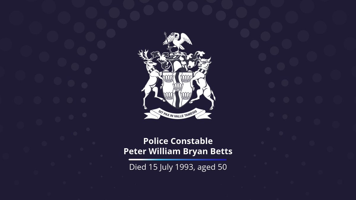 ThamesVP's tweet photo. On 15 July 1993, Police Constable Peter William Bryan Betts tragically died in a collision with a lorry whilst instructing on a motorcycle course.

Rest In Peace PC Betts.

@Police_Memorial https://t.co/VVF56Ccm8Y