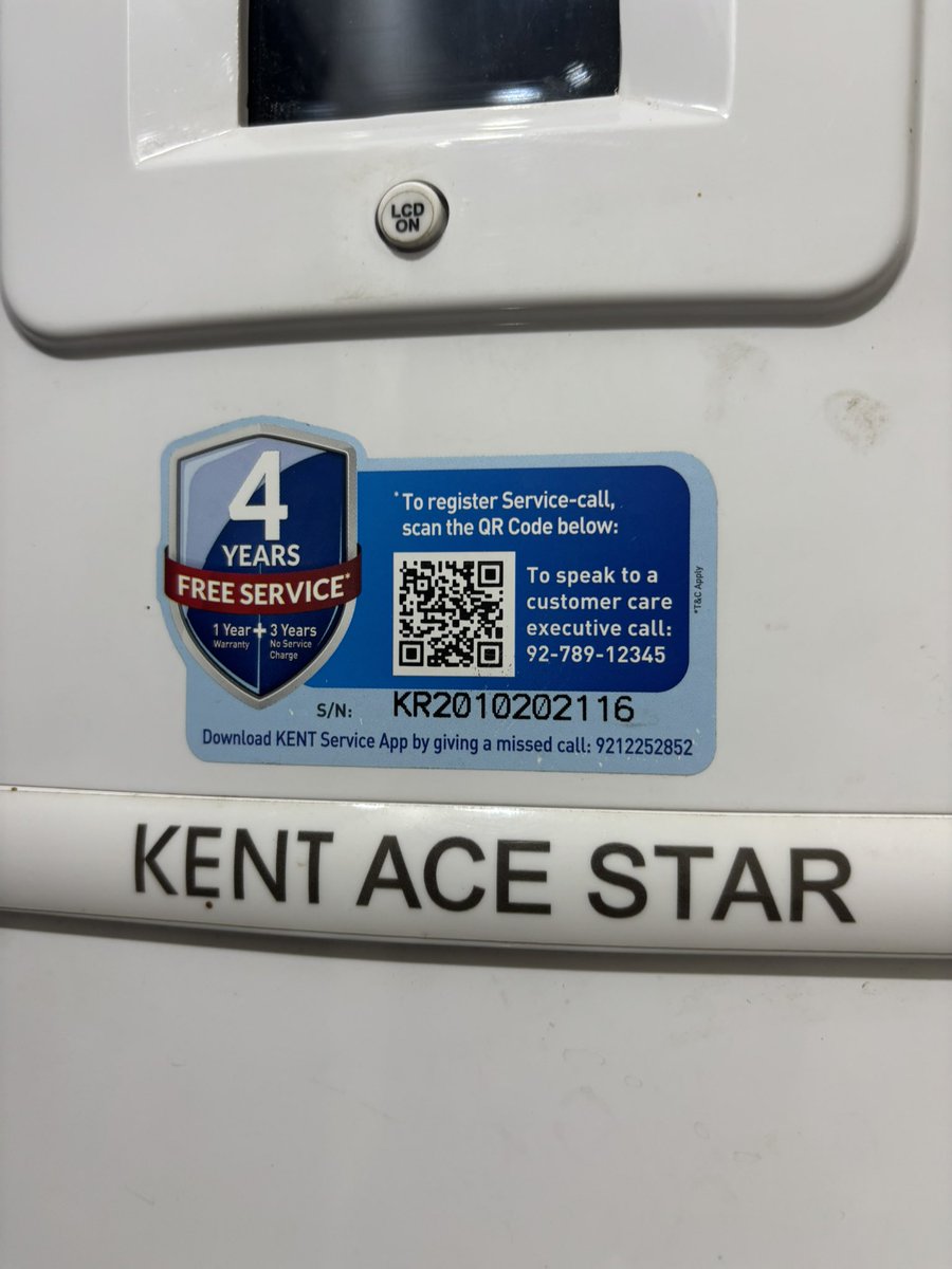 imsatya1906's tweet photo. @KentROSystems  I have raised many times requesting but my product can’t replace https://t.co/ln9BA95xQ1