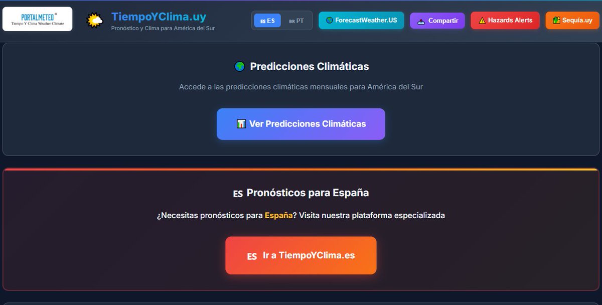 portalmeteo's tweet photo. #ENSO #ENOS #ElNiño efectos en variables meteorológicas; #prediccionesclimáticas mapas mensuales para #Sudamerica y #Uruguay de #anomalias de las #precipitaciones y #temperaturas previstas entre #Julio y #Diciembre2026 disponibles en https://t.co/OF0miMYrsH según modelo #BOM_ACCESS_S2 Fuente de datos: Copernicus Climate Change Service (C3S), Australian Bureau of Meteorology BOM ACCESS-S2 #Australia @BOM_au Haz click en https://t.co/OF0miMYrsH
