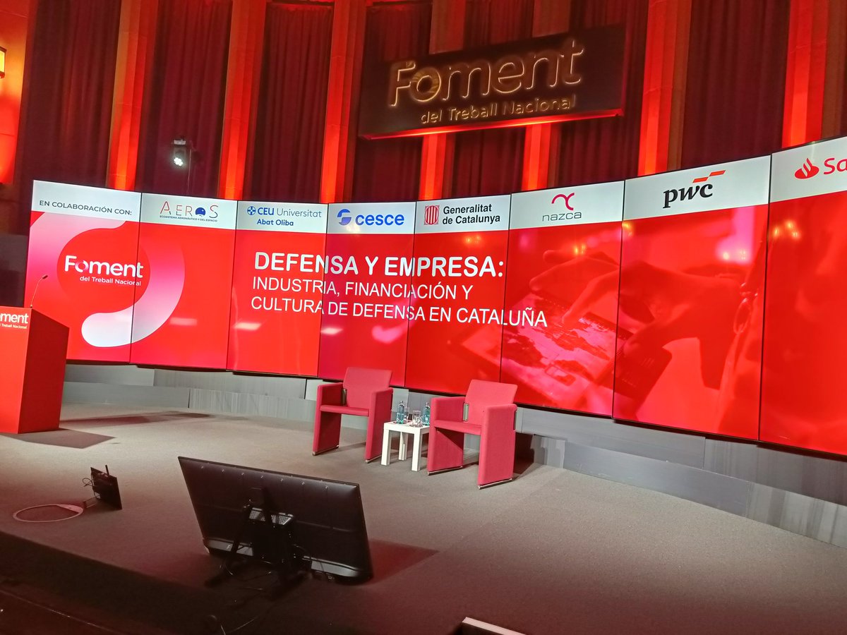 AdnCataluna's tweet photo. Estamos en la Jornada de Trabajo DEFENSA Y EMPRESA: Industria, Financiación y Cultura de Defensa en Cataluña @FomentTreball @treballcat @Defensagob https://t.co/gpqsOSnGcL