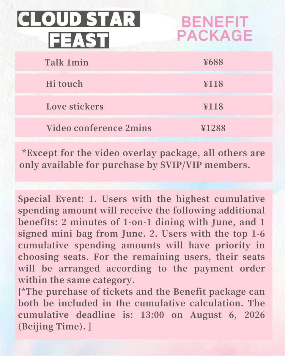 THTICKETING's tweet photo. #JuneNannirin #fufusoulxJune
Cloud Star Feast | Exclusive Sky-High Party in Bangkok

🗓 Event Date: August 22, 2026
📍 Venue: Bangkok, Thailand (Private Undisclosed Location)
🎫 Booking Launch: July 20, 2026, 13:00 (Beijing Time) https://t.co/rcnMlJuSOc