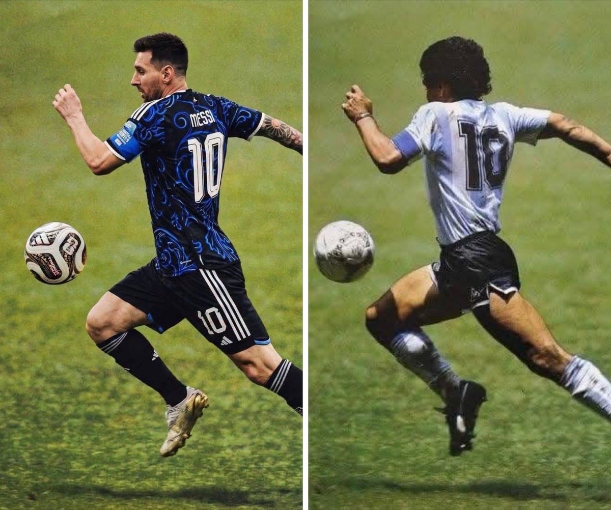 MessiFCWorld's tweet photo. Same same but different 

Lets run it again Leoooo 🔥🐐🏆 https://t.co/AnHn1yZxLN