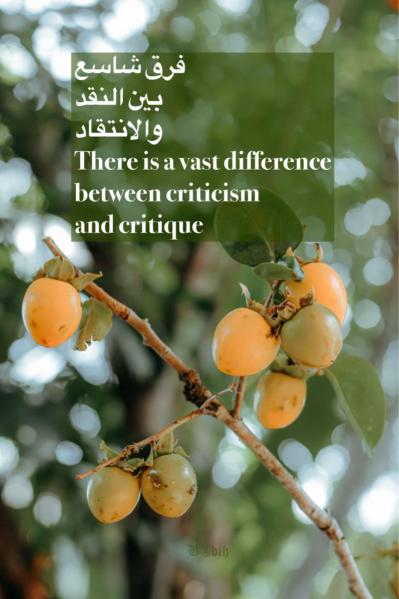 abeddada's tweet photo. فرق شاسع 
بين النقد
 والانتقاد 
There is a vast difference 
between criticism 
and critique https://t.co/UfxGANKhwS