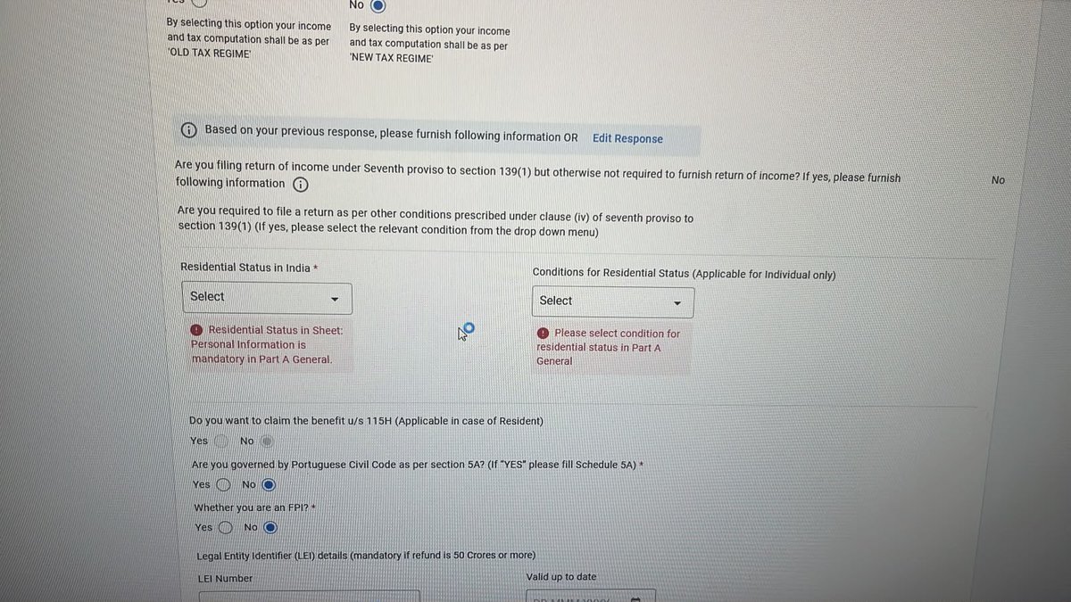 porwal26's tweet photo. @nsitharaman @nsitharamanoffc @PMOIndia This is the place where as per me being individual who never went out of india in whole life not able to proceed further due to this required dropdown in ITR-2 https://t.co/l3PTYZE2F3
