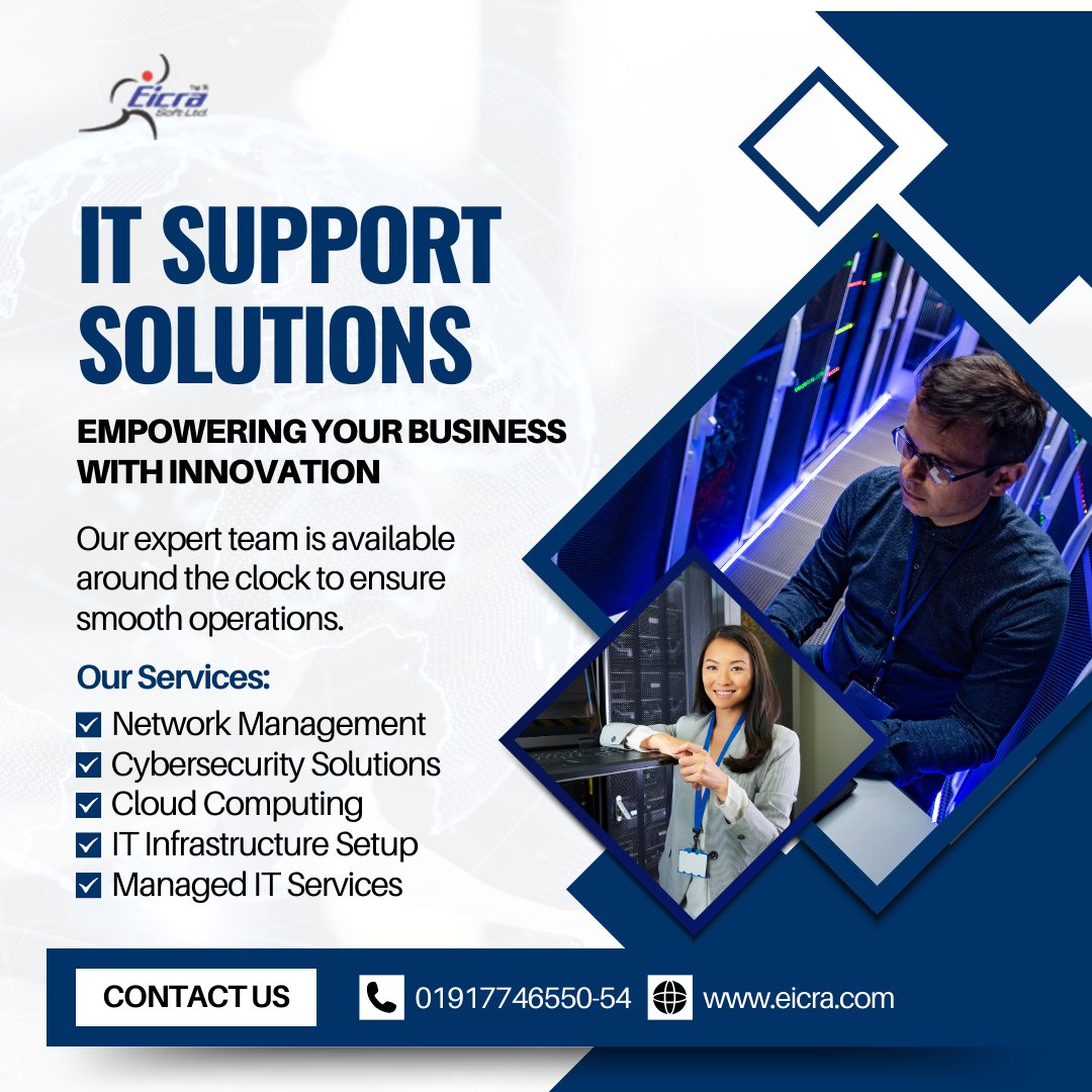 eicrasoft's tweet photo. 🚀 Keep Your Business Running Without IT Hassles! 💻🔒

Technology is the backbone of every successful business. Ensure your systems stay secure, efficient, and always operational with Eicra Soft Ltd.'s professional IT Support Solutions.

✅ Our IT Services Include:
🔹 Network Management
🔹 Cybersecurity Solutions
🔹 Cloud Computing
🔹 IT Infrastructure Setup
🔹 Managed IT Services

Our experienced IT professionals provide reliable support to minimize downtime, strengthen security, and help your business grow with confidence.

📞 Contact us today: +8801917-746550-54

#ITSupport #ManagedITServices #CyberSecurity #CloudComputing #NetworkManagement #ITInfrastructure #BusinessTechnology #DigitalTransformation #EicraSoft