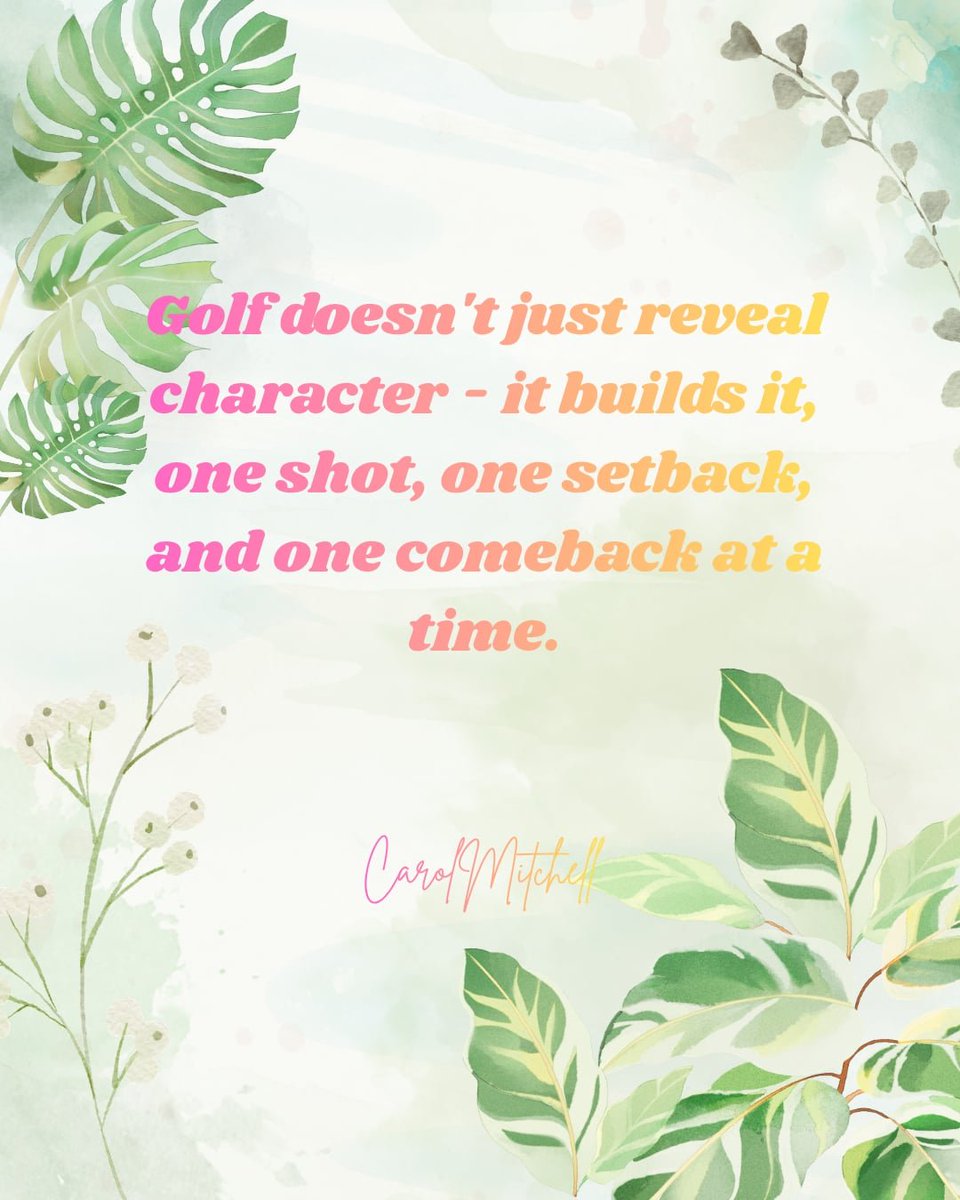 CarolMitchell_9's tweet photo. The greatest win in golf isn't a trophy. It's the character built through every missed shot, tough round, and comeback. Keep encouraging the journey. ⛳💚
#GolfJourney #PositiveParenting https://t.co/thYU2T7IjR