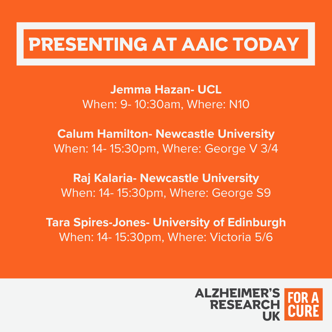 ARUKscientist's tweet photo. Taking the stage at #AAIC2026 today:

Jemma Hazan, Calum Hamilton, Raj Kalaria, Tara Spires-Jones, Jonathan Schott, Wioleta Zelek and Maura Malpetti.

Great to see our funded researchers sharing their insights this week. Thanks to everyone who represented our research community! https://t.co/r5tyA2OO0h
