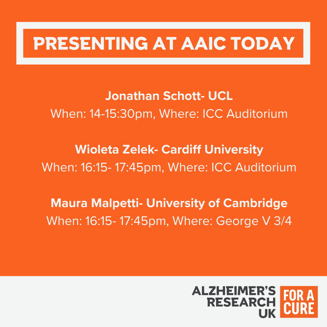 ARUKscientist's tweet photo. Taking the stage at #AAIC2026 today:

Jemma Hazan, Calum Hamilton, Raj Kalaria, Tara Spires-Jones, Jonathan Schott, Wioleta Zelek and Maura Malpetti.

Great to see our funded researchers sharing their insights this week. Thanks to everyone who represented our research community! https://t.co/r5tyA2OO0h