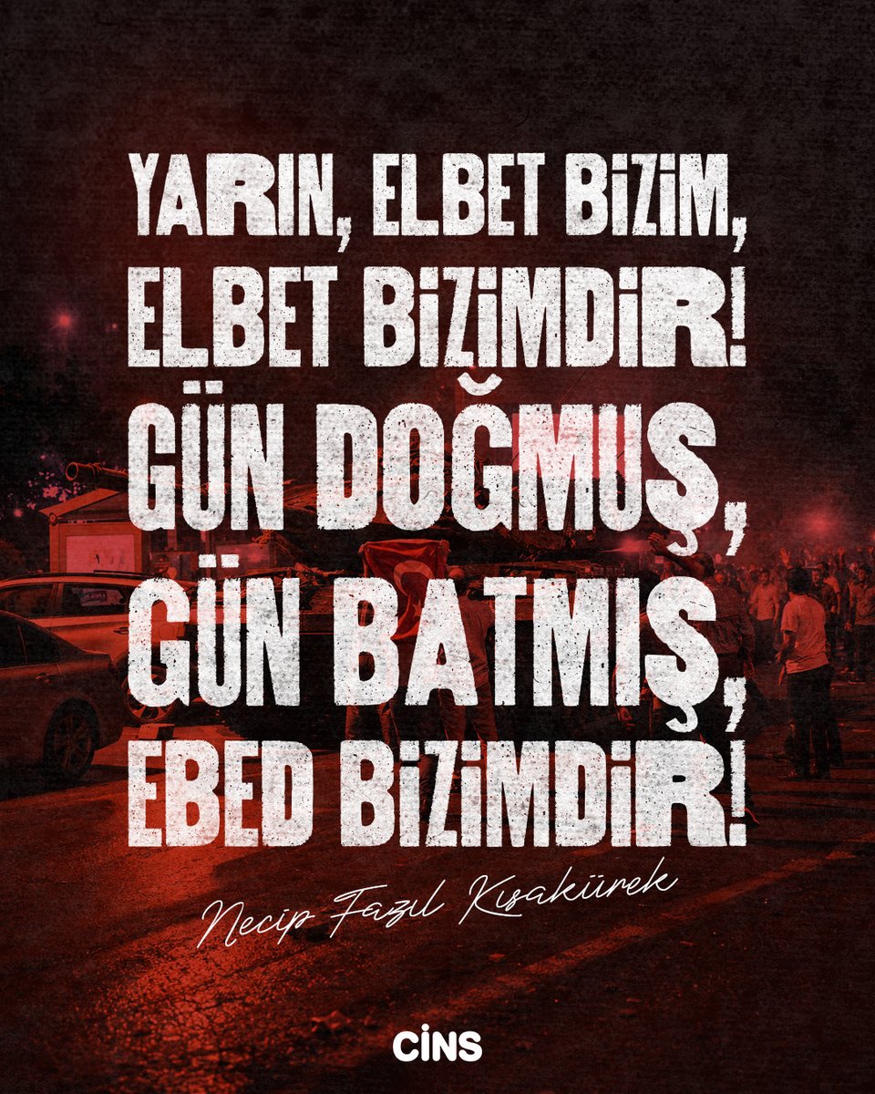 CinsDergi's tweet photo. 15 Temmuz hain darbe girişiminin 10. yılında; vatan uğruna can veren aziz şehitlerimizi rahmetle, kahraman gazilerimizi minnet ve şükranla anıyoruz 🇹🇷 https://t.co/62N6X4Hlns
