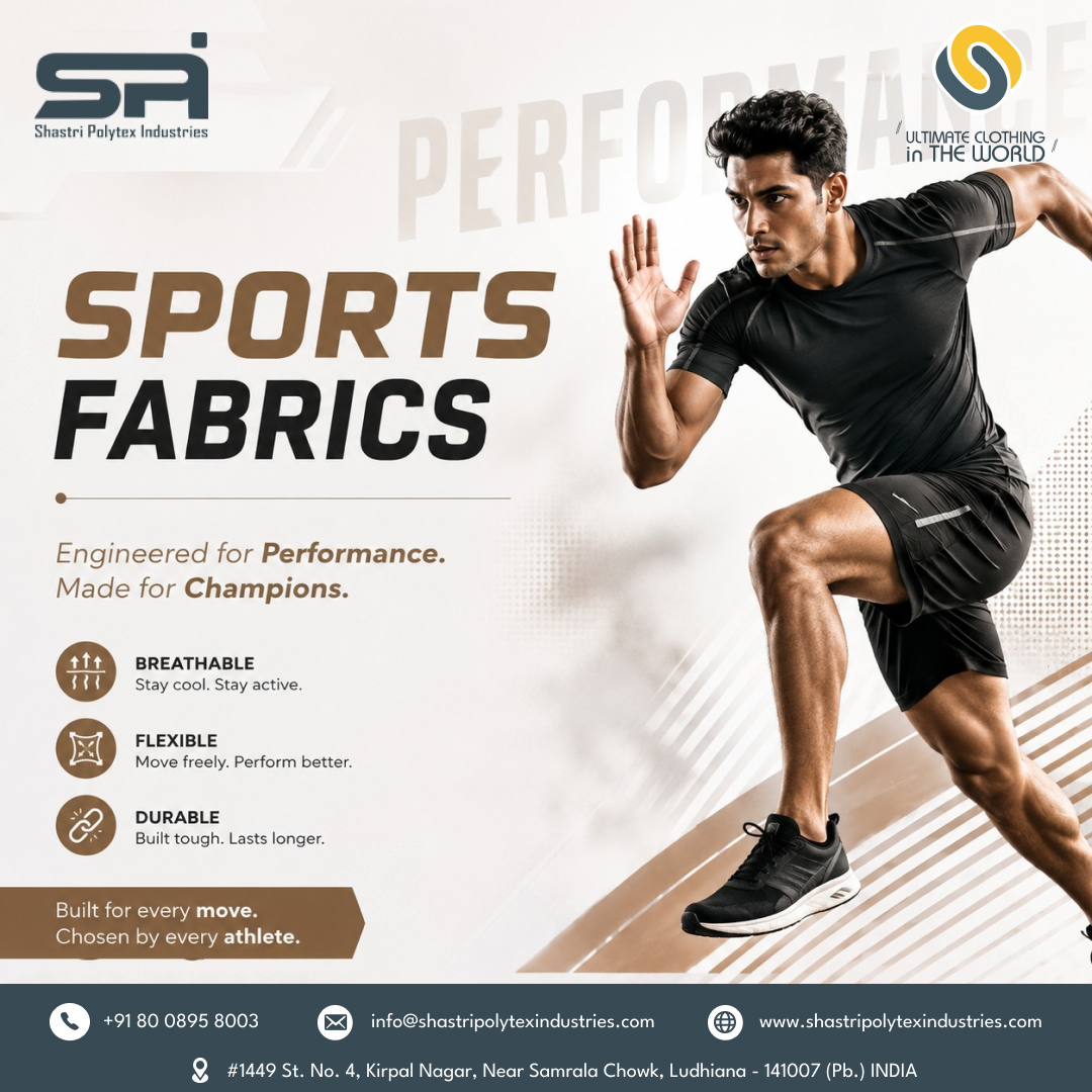 ShastriPolytex's tweet photo. Our Sports Fabric is crafted for superior comfort, durability, and flexibility—helping athletes and active lifestyles perform at their best.
Engineered for Peak Performance.
#ShastriPolytexIndustries #SportsFabric #Breathable #Flexible #Durable #UltimateClothingInTheWorld https://t.co/nVhHSe53vJ
