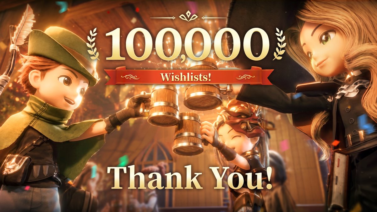 Jotoyogamesdev's tweet photo. Monster Fantasy has reached 100,000 Steam wishlists!
Thank you so much for all your support!
We’ll keep working hard to make this fantasy world of hunting and cozy life even better.
#indiegame #monsterfantasy #SteamGame https://t.co/eUCd2ShfbI