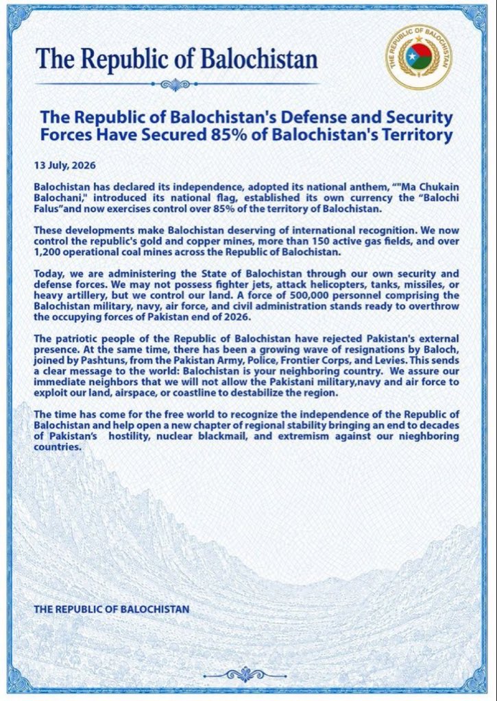 hindus47's tweet photo. 🚨 Pakistan Should Free Gilgit , POJK , Balochistan 

Pakistan Has Lost 86% of Territory from its Control in Balochistan https://t.co/mTts4h2wBR