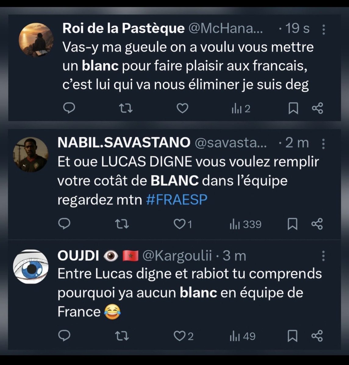 Magelya777's tweet photo. @Alexlevrier @KMbappe Ce genre de racisme ? https://t.co/XiCaZQAGzD